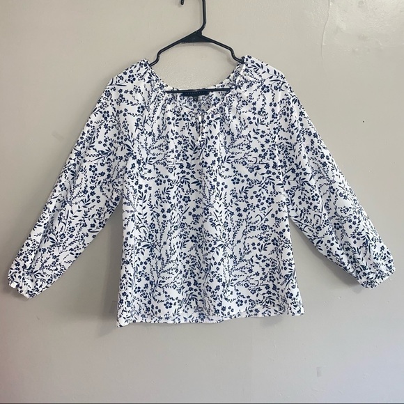 Sanctuary Floral Blue & White Blouse small boho - Picture 1 of 6